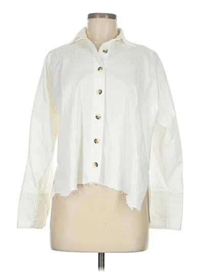 Pre-owned Topshop Long Sleeve Blouse In White