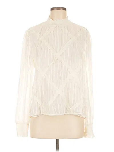 Pre-owned Topshop Long Sleeve Blouse In White