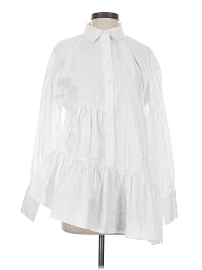 Pre-owned Topshop Long Sleeve Blouse In White