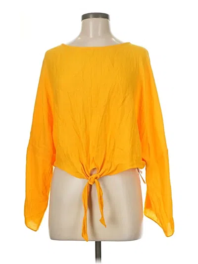 Pre-owned Topshop Long Sleeve Blouse In Yellow