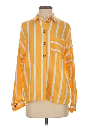 Pre-owned Topshop Long Sleeve Blouse In Yellow