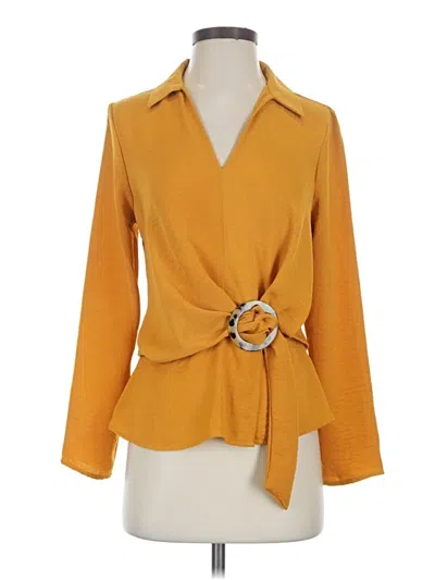 Pre-owned Topshop Long Sleeve Blouse In Yellow