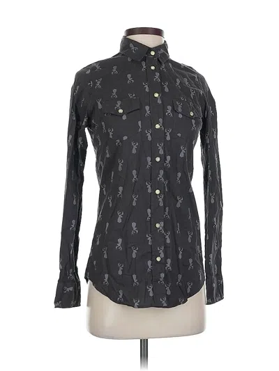Pre-owned Topshop Long Sleeve Button Down Shirt In Black
