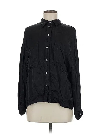 Pre-owned Topshop Long Sleeve Button Down Shirt In Black