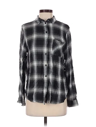 Pre-owned Topshop Long Sleeve Button Down Shirt In Black