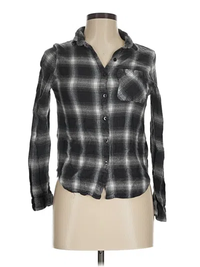 Pre-owned Topshop Long Sleeve Button Down Shirt In Gray