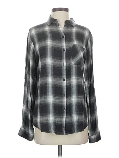 Pre-owned Topshop Long Sleeve Button Down Shirt In Gray