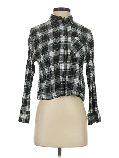Pre-owned Topshop Long Sleeve Button Down Shirt In Green