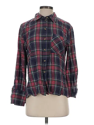 Pre-owned Topshop Long Sleeve Button Down Shirt In Red