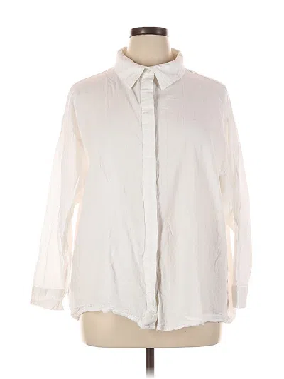 Pre-owned Topshop Long Sleeve Button Down Shirt In White