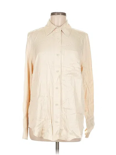 Pre-owned Topshop Long Sleeve Button Down Shirt In White