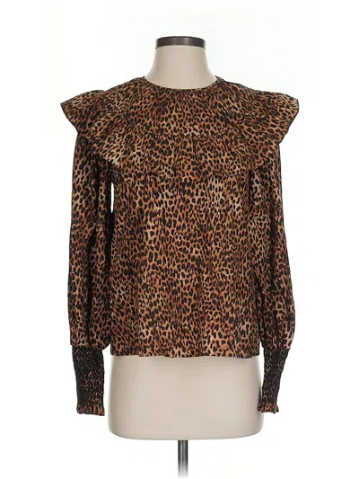 Pre-owned Topshop Long Sleeve T-shirt In Brown