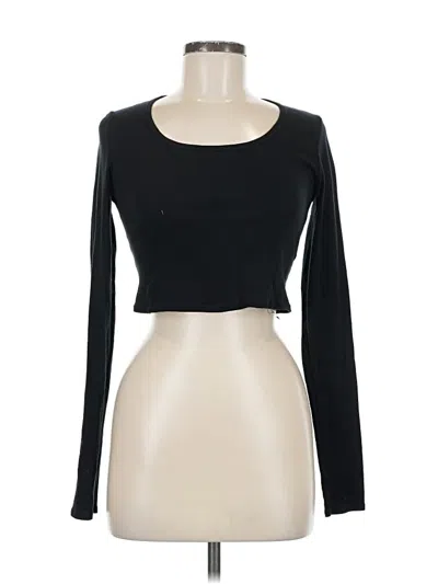 Pre-owned Topshop Long Sleeve Top Black Sweetheart Neckline Tops