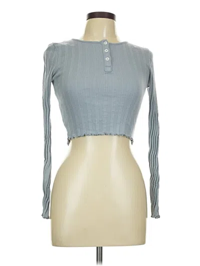 Pre-owned Topshop Long Sleeve T-shirt In Blue