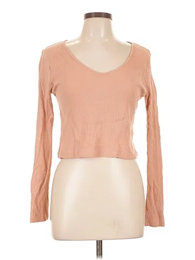 Pre-owned Topshop Long Sleeve T-shirt In Brown