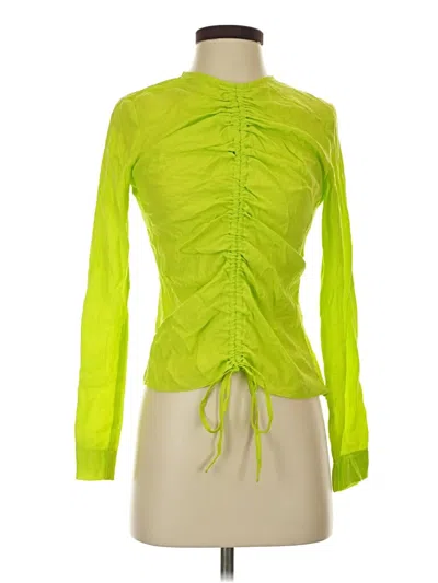 Pre-owned Topshop Long Sleeve T-shirt In Green