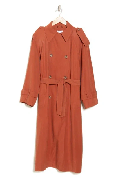 Topshop Longline Trench Coat In Multi