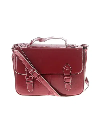 Pre-owned Topshop Messenger In Burgundy