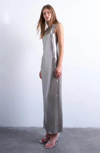 TOPSHOP TOPSHOP METALLIC HARDWARE MAXI DRESS