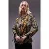 Topshop Mixed Floral Print Tie Front Top