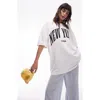 Topshop New York Oversize Graphic T-shirt In White