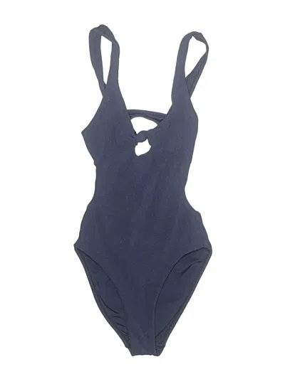 Pre-owned Topshop One Piece Swimsuit In Blue