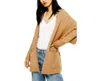 Topshop Open Front Knit Oversized Sweater Cardigan In Brown In Brown