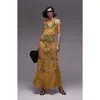 Topshop Open Stitch Midi Dress In Animal Print