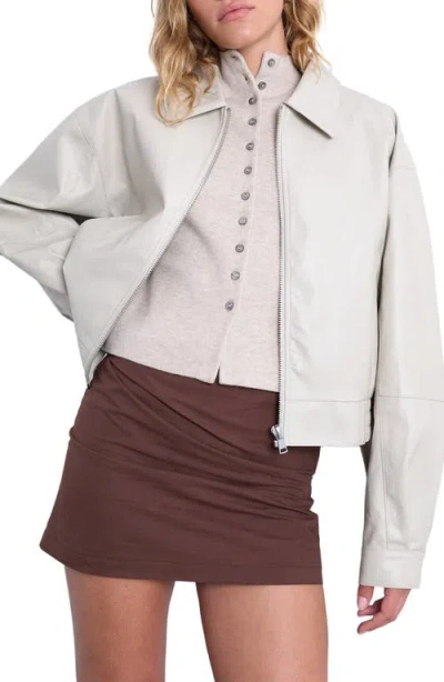 Topshop Oversize Faux Leather Jacket In White