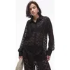 Topshop Oversize Lace Shirt In Black