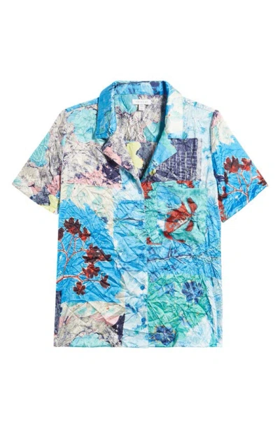 Topshop Oversized Resort Print Shirt In Multi