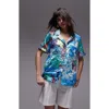 Topshop Oversized Resort Print Shirt In Multi In White Multi
