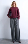 Topshop Oversize Wide Sleeve Sweatshirt In Purple