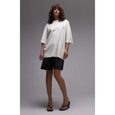 Topshop Oyster Oversize Graphic T-shirt