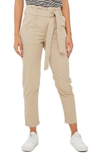 Topshop Paperbag Peg Trousers In Brown