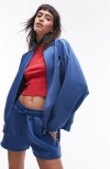 Topshop Sporty Pictot Running Shorts In Mid Blue - Part Of A Set In Mid Blue