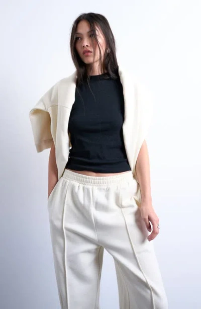 Topshop Pintuck Sweatpants In White