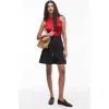 Topshop Pleated High Waist A-line Twill Shorts