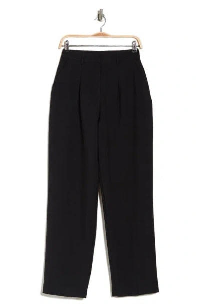 Topshop Pleated High Waist Wide Leg Dad Pants In Black