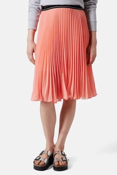 Topshop Pleated Midi Skirt In Orange