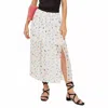 Topshop Pleated Polka Dot Skirt In White In White