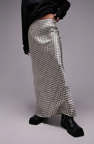 TOPSHOP POLKA DOT JACQUARD MAXI SKIRT