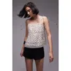 Topshop Polka Dot Lace Mixed Media Camisole