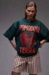 Topshop Pomodori Oversize Cotton T-shirt