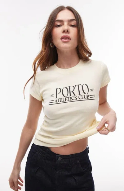 Topshop Porto Graphic Baby Tee In Yellow