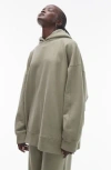 Topshop Premium Oversize Hoodie In Brown