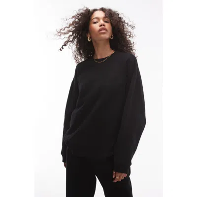 Topshop Premium Seam Cotton Blend Sweatshirt