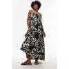 Topshop Linen-look Shirred Bust Throw-on Midi Dress
