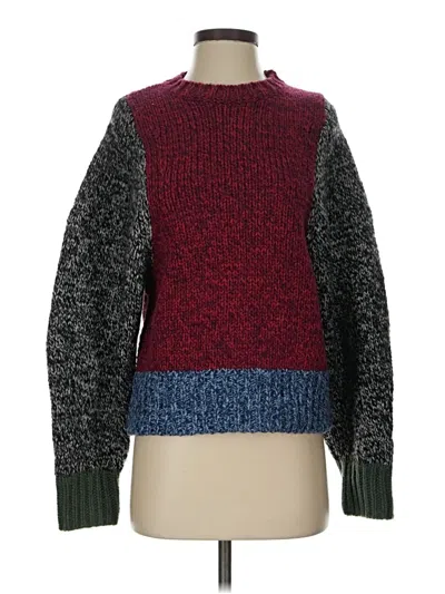 Pre-owned Topshop Pullover Sweater In Burgundy