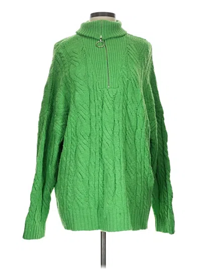 Pre-owned Topshop Pullover Sweater In Green